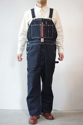 HEAD LIGHT (ヘッドライト)　ローバック・デニムオーバーオール　HD42554　"11oz. BLUE DENIM LOW BACK OVERALLS"　ワンウォッシュ