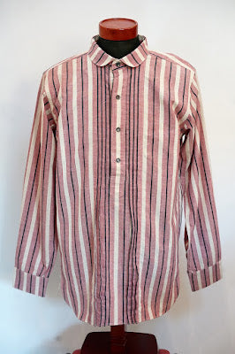 WARE HOUSE (ウエアハウス)　長袖プルオーバーシャツ　3050　"1900'S COLORED BODIES SHIRTS (ROUND COLLAR)"　レッド