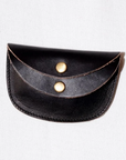 Dapper's (ダッパーズ)　ダブルフラップコインケース　1795　"Horsehide Double Flap Oval Coin Wallet"　ブラック (ブラウンベース)