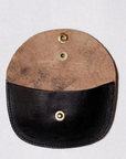 Dapper's (ダッパーズ)　ダブルフラップコインケース　1795　"Horsehide Double Flap Oval Coin Wallet"　ブラック (ブラウンベース)