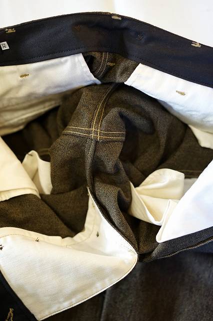 Dapper's (ダッパーズ)　ワイドワークトラウザース　1676　"Classical Army Style Wide Trousers"　オリーブブラウンサージ