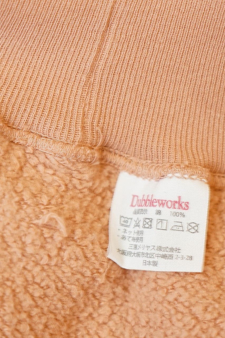 DUBBLE WORKS (ダブルワークス)　吊編みスウェットパーカー　86002　"LOOP WHEEL SWEAT HOODIE"　サーモンピンク