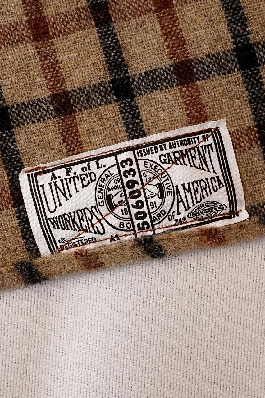 Dapper's (ダッパーズ)　ウール・ワークシャツ　1674　"Plaid Check Woolen Work Shirts"　ベージュチェック