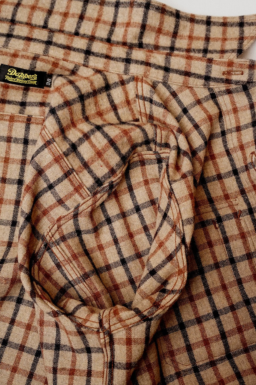 Dapper's (ダッパーズ)　ウール・ワークシャツ　1674　"Plaid Check Woolen Work Shirts"　ベージュチェック