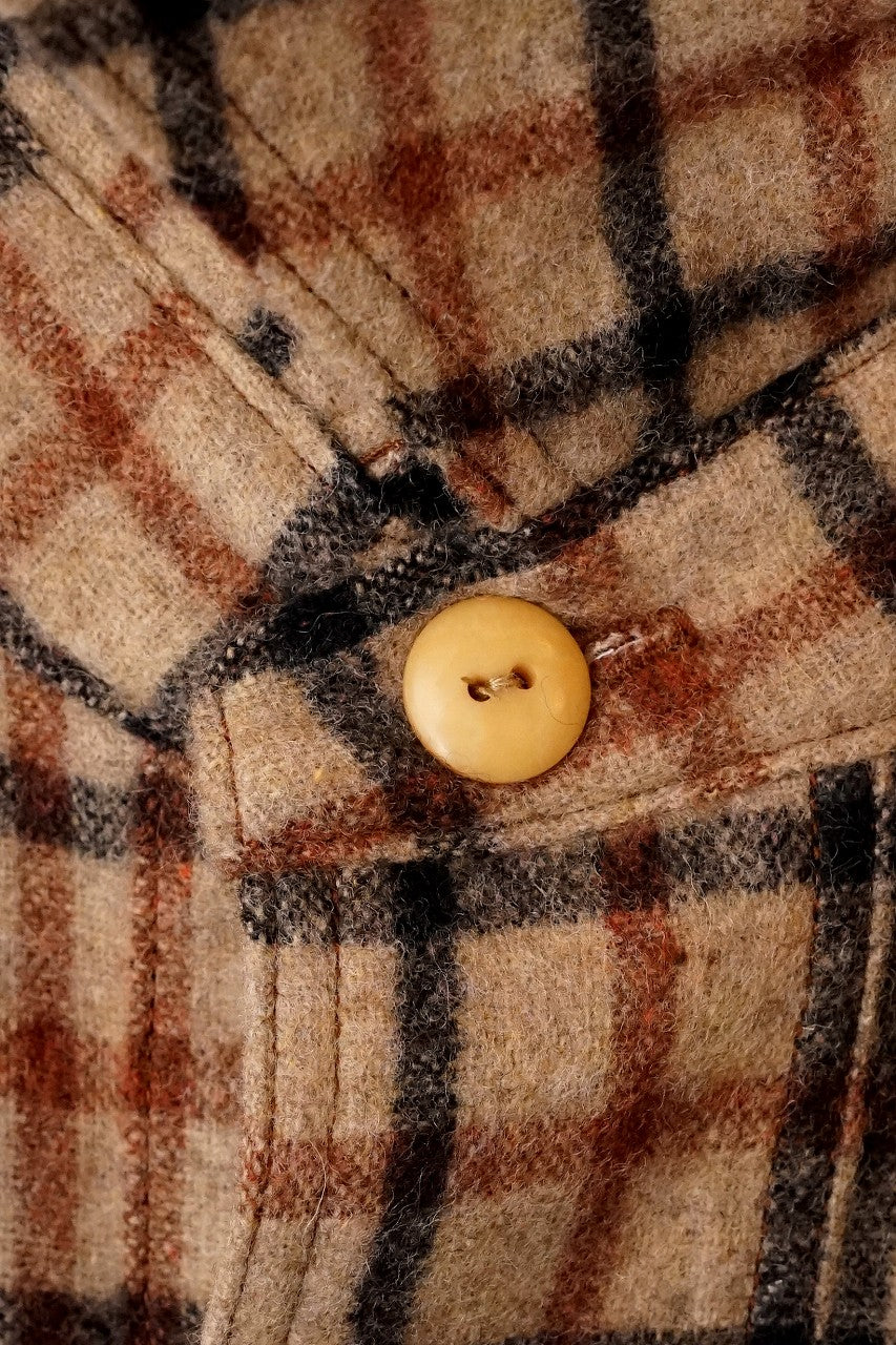 Dapper's (ダッパーズ)　ウール・ワークシャツ　1674　"Plaid Check Woolen Work Shirts"　ベージュチェック