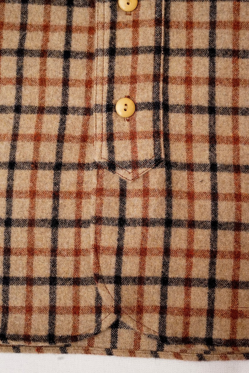 Dapper's (ダッパーズ)　ウール・ワークシャツ　1674　"Plaid Check Woolen Work Shirts"　ベージュチェック