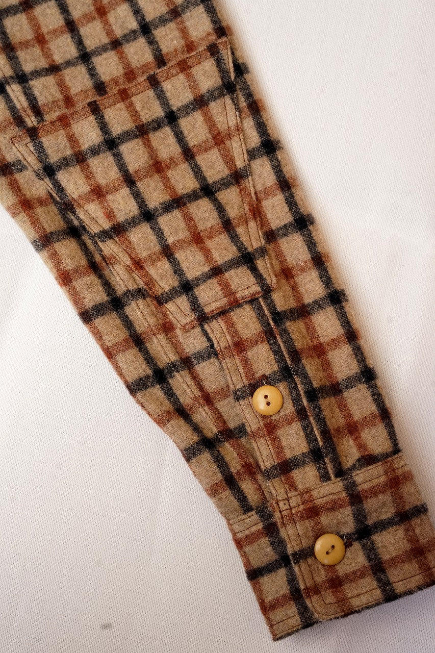 Dapper's (ダッパーズ)　ウール・ワークシャツ　1674　"Plaid Check Woolen Work Shirts"　ベージュチェック