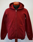DELUXEWARE (デラックスウエア)　フルジップ・スウェットパーカー　SPZ-00　"FULLZIP PARKA PLAIN"　クリムゾンレッド