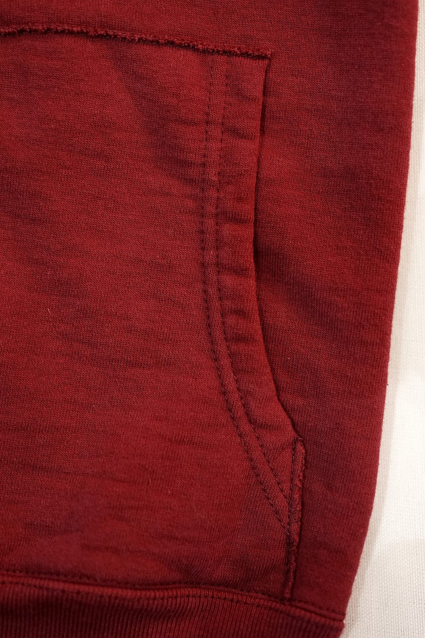 DELUXEWARE (デラックスウエア)　フルジップ・スウェットパーカー　SPZ-00　"FULLZIP PARKA PLAIN"　クリムゾンレッド
