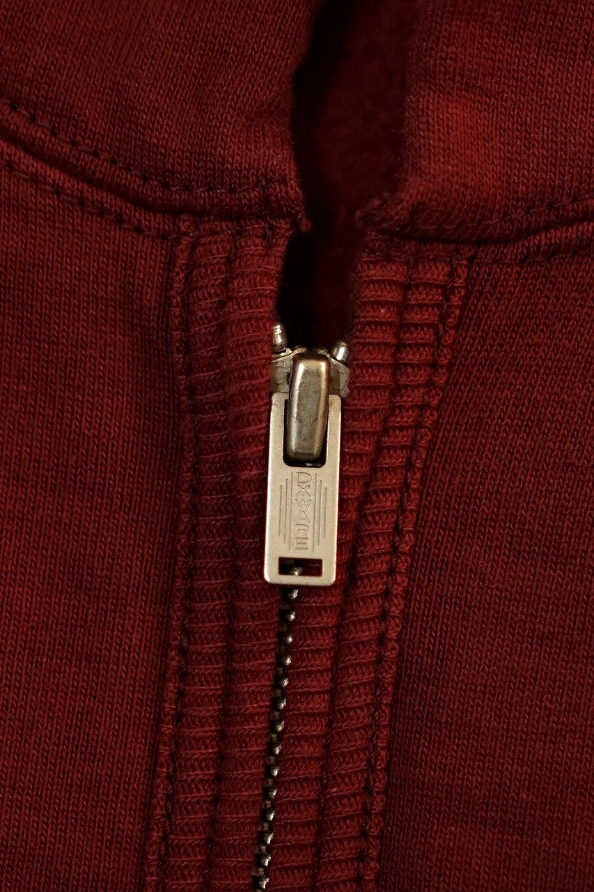 DELUXEWARE (デラックスウエア)　フルジップ・スウェットパーカー　SPZ-00　"FULLZIP PARKA PLAIN"　クリムゾンレッド