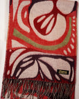 Dapper's (ダッパーズ)　カシミンク・マフラー　1666　"Cashmink Scarf by V.FRAAS"　レッド/ライトグリーン (ジオメトリックウェーブ)