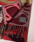 Dapper's (ダッパーズ)　カシミンク・マフラー　1666　"Cashmink Scarf by V.FRAAS"　レッド/ライトグリーン (ジオメトリックウェーブ)