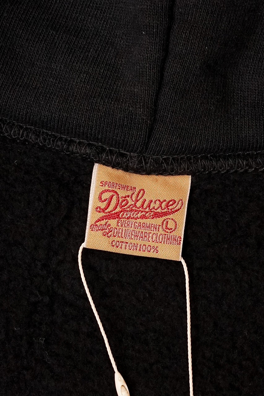 DELUXEWARE (デラックスウエア)　フルジップ・スウェットパーカー　SPZ-00　"FULLZIP PARKA PLAIN"　コアブラック
