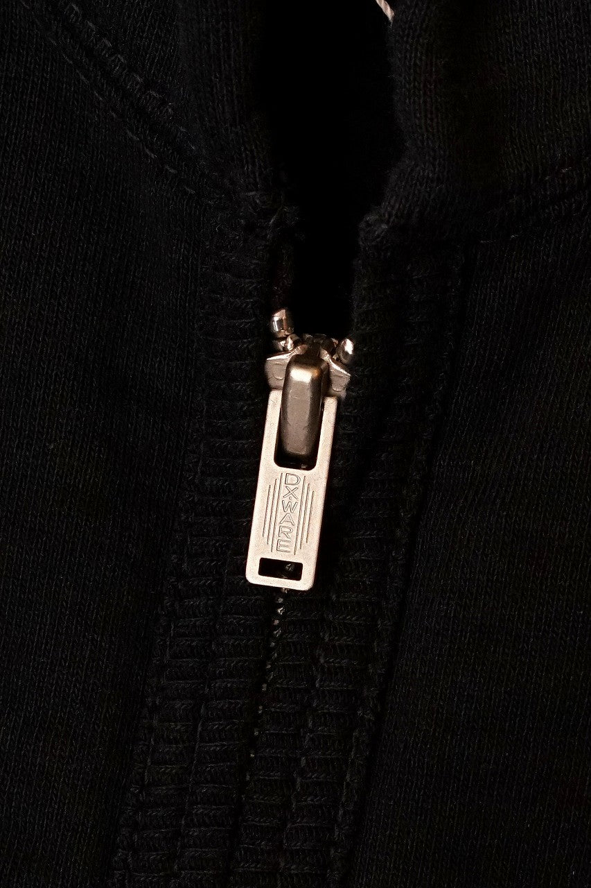 DELUXEWARE (デラックスウエア)　フルジップ・スウェットパーカー　SPZ-00　"FULLZIP PARKA PLAIN"　コアブラック