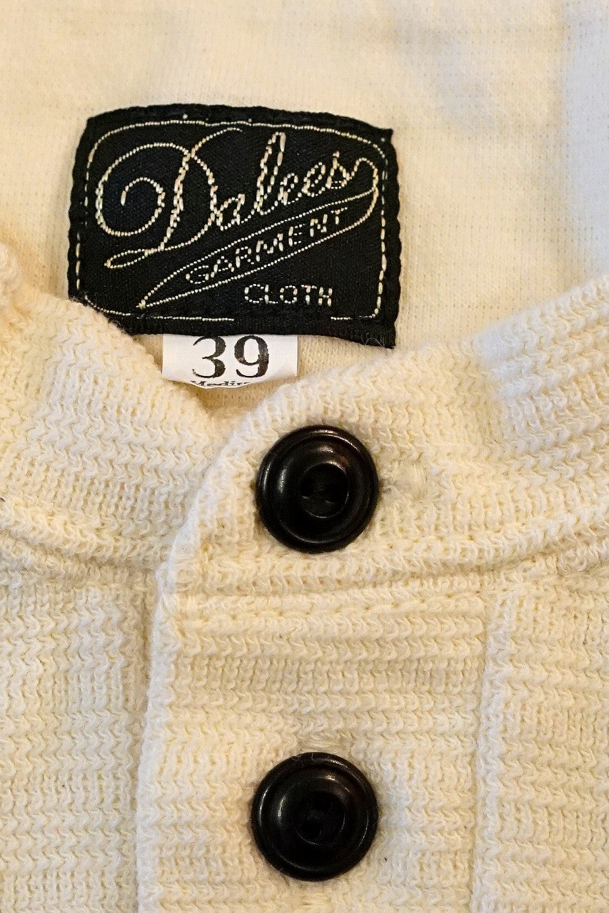 DALEE'S (ダリーズ)　6分袖ヘンリーネックTシャツ　"Rail Nit.C (レイルニット.C)"　...RAIL ROAD KNIT　ナチュラル