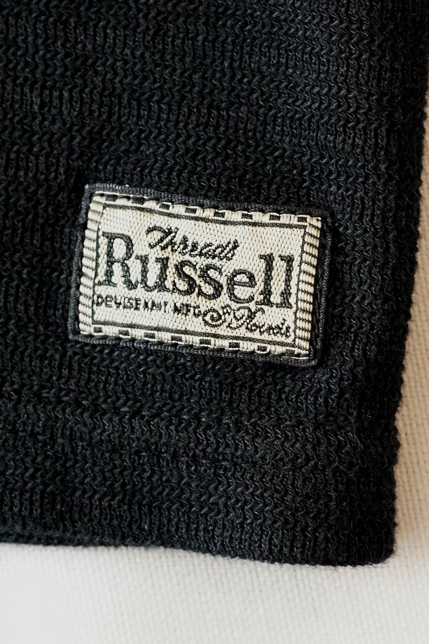 DALEE'S (ダリーズ)　6分袖ヘンリーネックTシャツ　"Rail Nit.C (レイルニット.C)"　...RAIL ROAD KNIT　ブラック