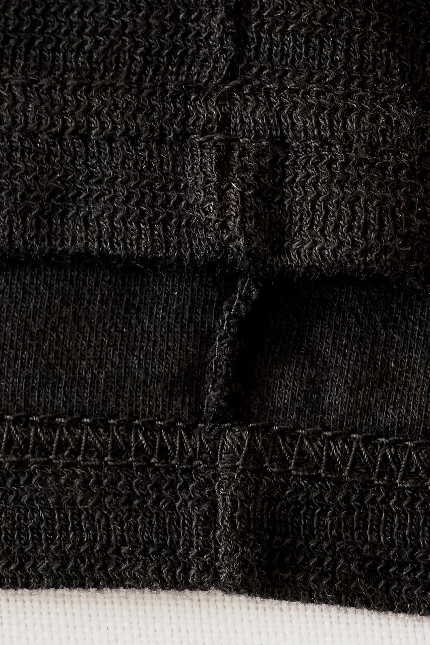 DALEE'S (ダリーズ)　6分袖ヘンリーネックTシャツ　"Rail Nit.C (レイルニット.C)"　...RAIL ROAD KNIT　ブラック