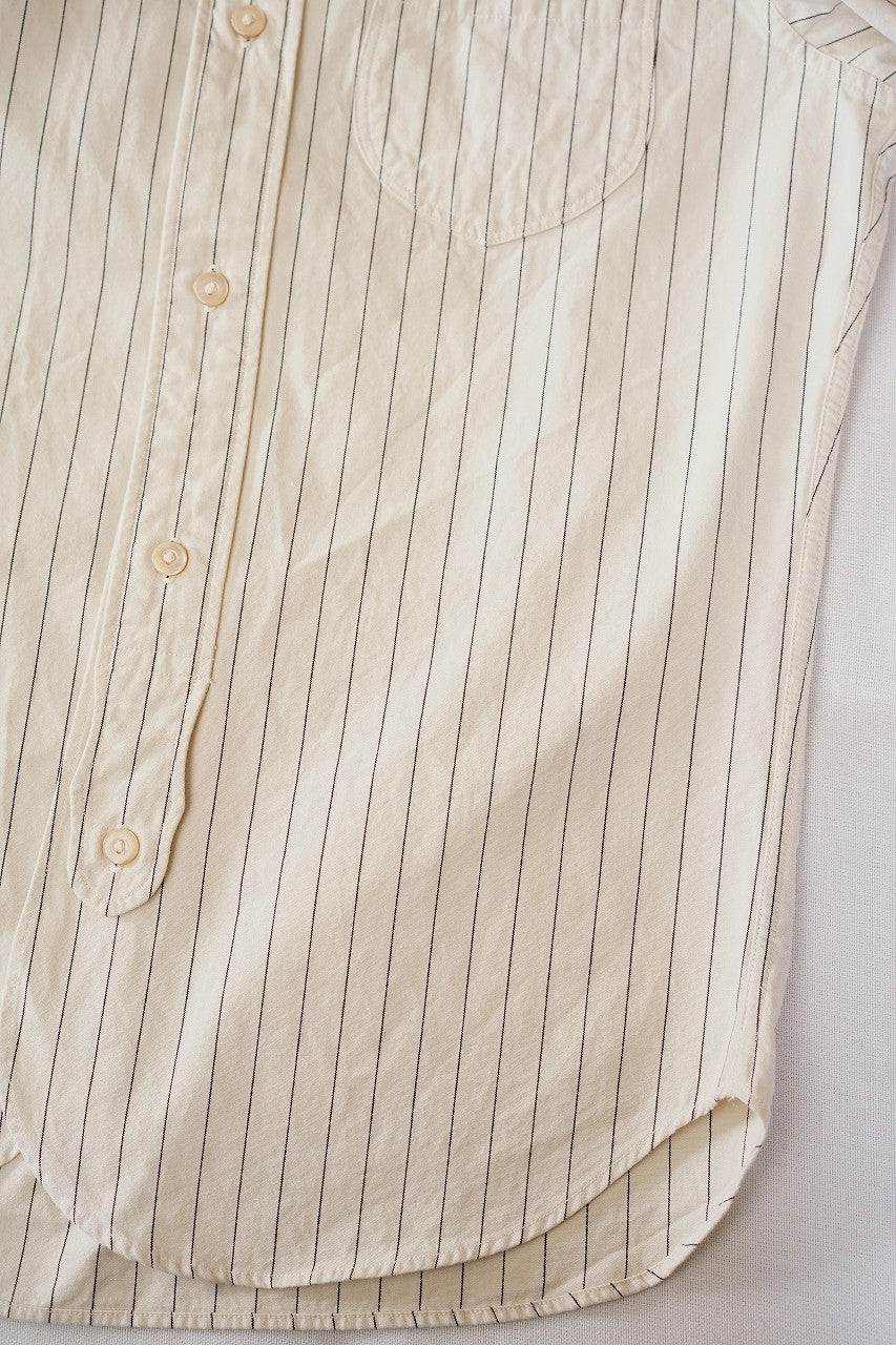 DALEE'S (ダリーズ)　長袖ドレスシャツ　"CALICO.D (キャラコ.D) with COLLER No.4"　ホワイトストライプ
