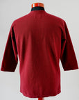 DALEE'S (ダリーズ)　6分袖ヘンリーネックTシャツ　"Rail Nit.C (レイルニット.C)"　...RAIL ROAD KNIT　ボルドー