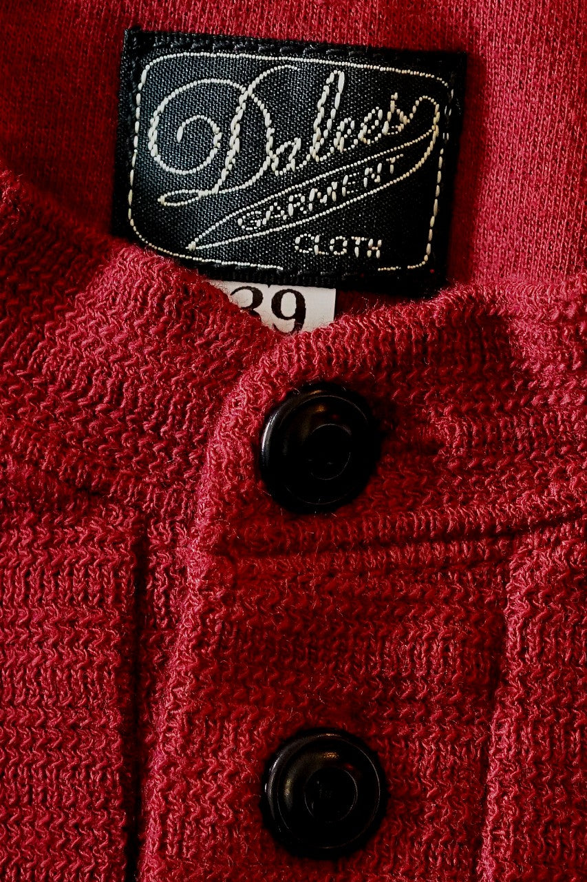 DALEE'S (ダリーズ)　6分袖ヘンリーネックTシャツ　"Rail Nit.C (レイルニット.C)"　...RAIL ROAD KNIT　ボルドー