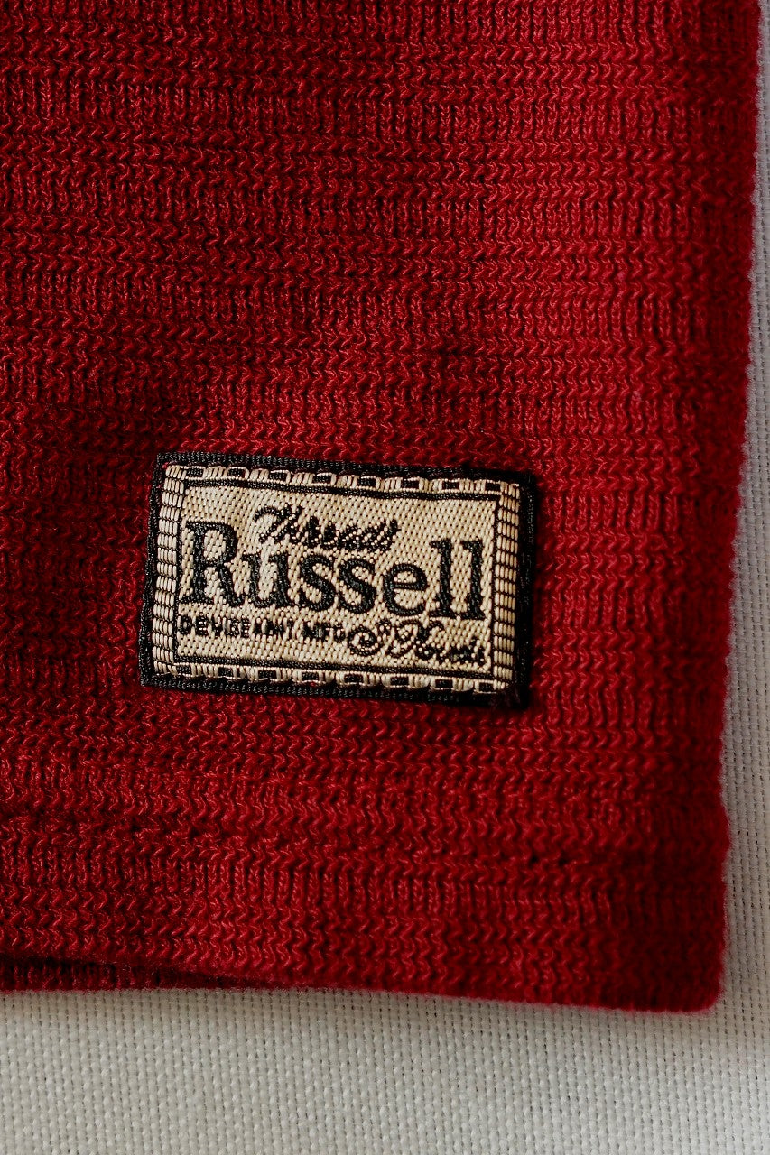 DALEE'S (ダリーズ)　6分袖ヘンリーネックTシャツ　"Rail Nit.C (レイルニット.C)"　...RAIL ROAD KNIT　ボルドー