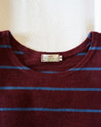 WARE HOUSE (ウエアハウス)　長袖ボーダーTシャツ　4088　ボルドー×ブルー