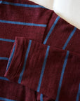WARE HOUSE (ウエアハウス)　長袖ボーダーTシャツ　4088　ボルドー×ブルー