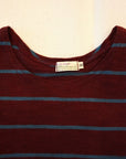 WARE HOUSE (ウエアハウス)　半袖ボーダーTシャツ　4087　ボルドー×ブルー