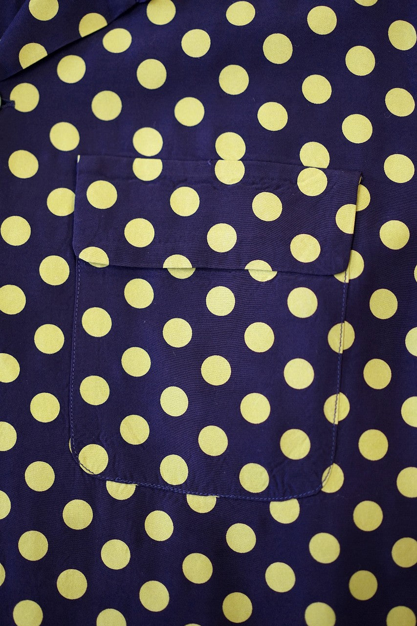 STAR OF HOLLYWOOD (スターオブハリウッド)　長袖オープンシャツ　SH29315　"POLKA DOT"　ネイビー