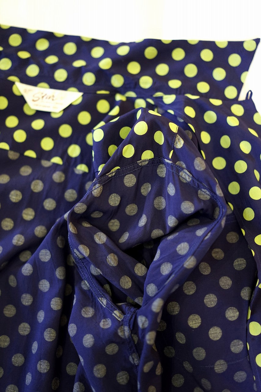 STAR OF HOLLYWOOD (スターオブハリウッド)　長袖オープンシャツ　SH29315　"POLKA DOT"　ネイビー