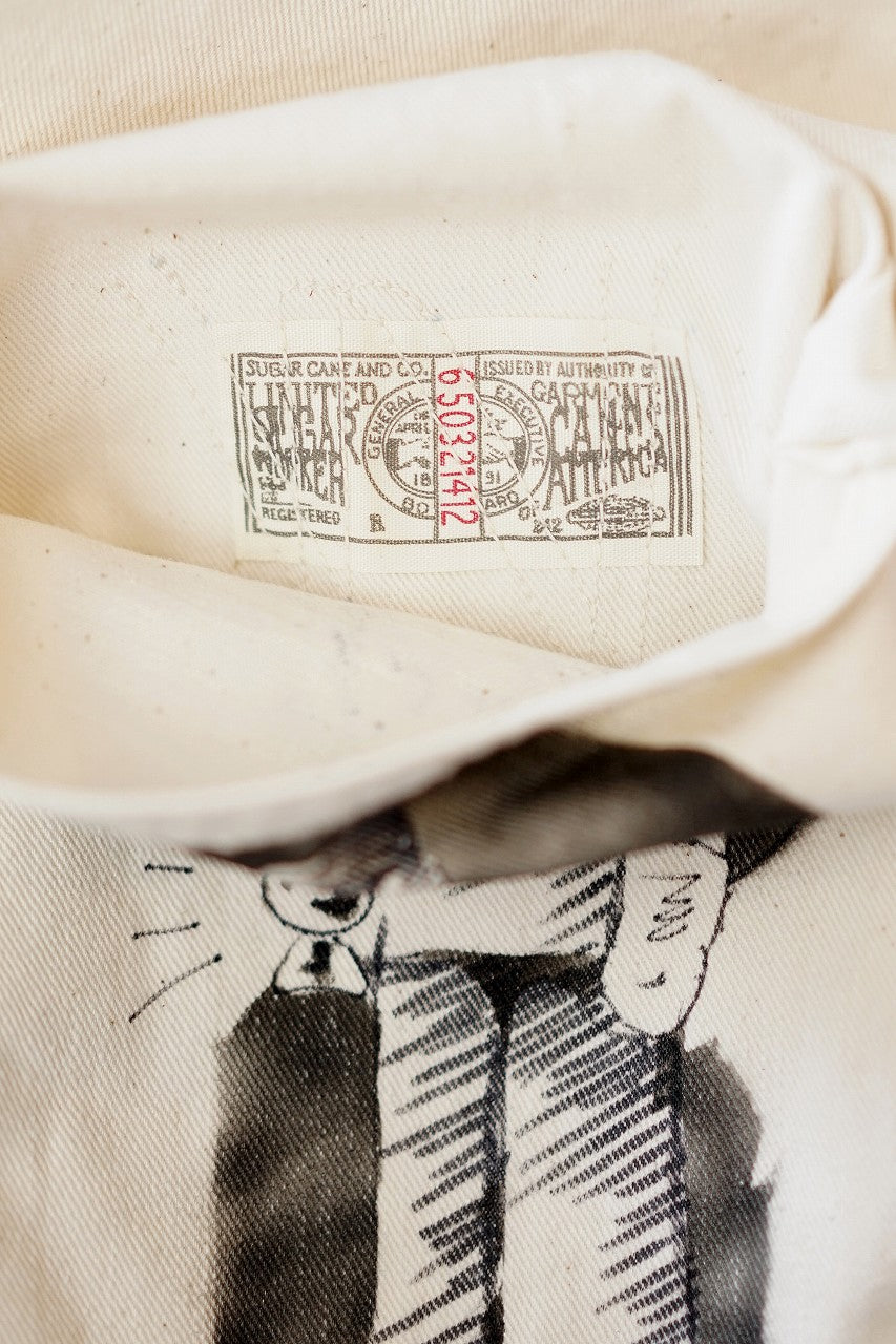 SUGAR CANE (シュガーケーン)　9oz.ツイル・ワークコート　SC15506　"1920's CARTOON WORK COAT"　ナチュラル・ワンウォッシュ