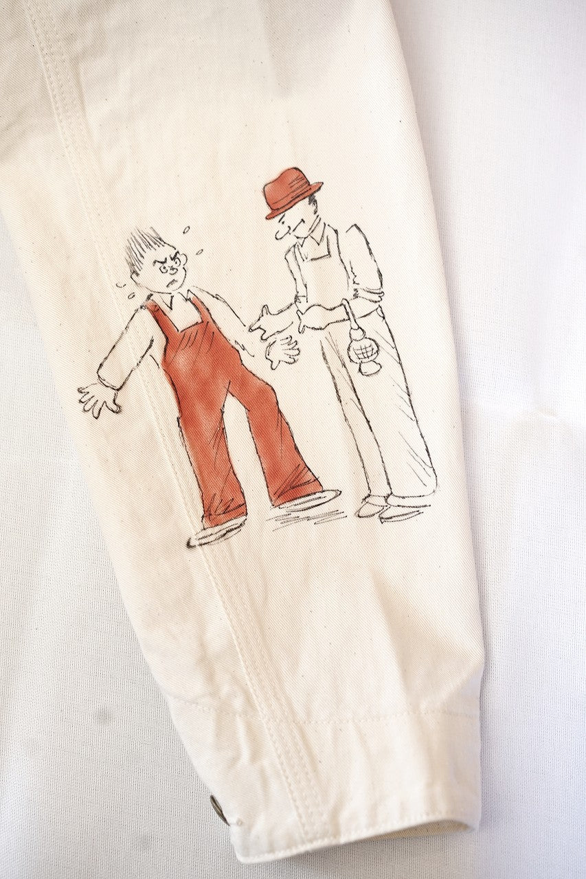 SUGAR CANE (シュガーケーン)　9oz.ツイル・ワークコート　SC15506　"1920's CARTOON WORK COAT"　ナチュラル・ワンウォッシュ