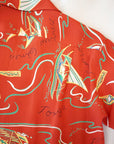 SUN SURF (サンサーフ)　長袖ハワイアンシャツ　SS29205　"SOUTH SEA OUTRIGGER"　レッド
