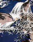 DELUXEWARE (デラックスウエア)　長袖ハワイアンシャツ　AL-14L　"DOUBLE.TIGER"　ネイビー