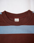 WARE HOUSE (ウエアハウス)　半袖3×2インチボーダーTシャツ　4089　ブラウン×サックス