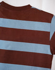 WARE HOUSE (ウエアハウス)　半袖3×2インチボーダーTシャツ　4089　ブラウン×サックス