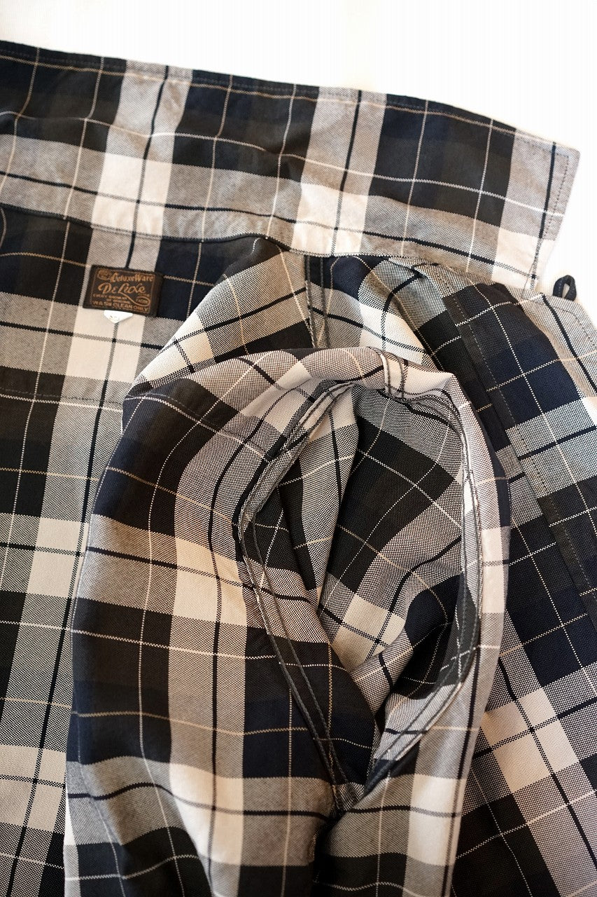 DELUXEWARE (デラックスウエア)　半袖レーヨンシャツ　RCS-04S　"RAYON DUCK SHIRT"　モノクローム