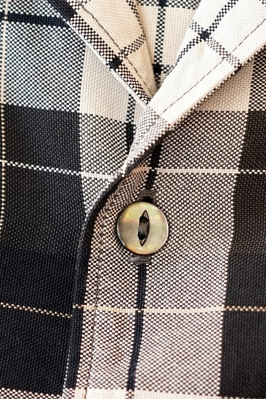 DELUXEWARE (デラックスウエア)　半袖レーヨンシャツ　RCS-04S　"RAYON DUCK SHIRT"　モノクローム