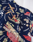 SUN SURF (サンサーフ)　半袖ハワイアンシャツ　SS39223　"SOUTH SEA TRADER"　ネイビー