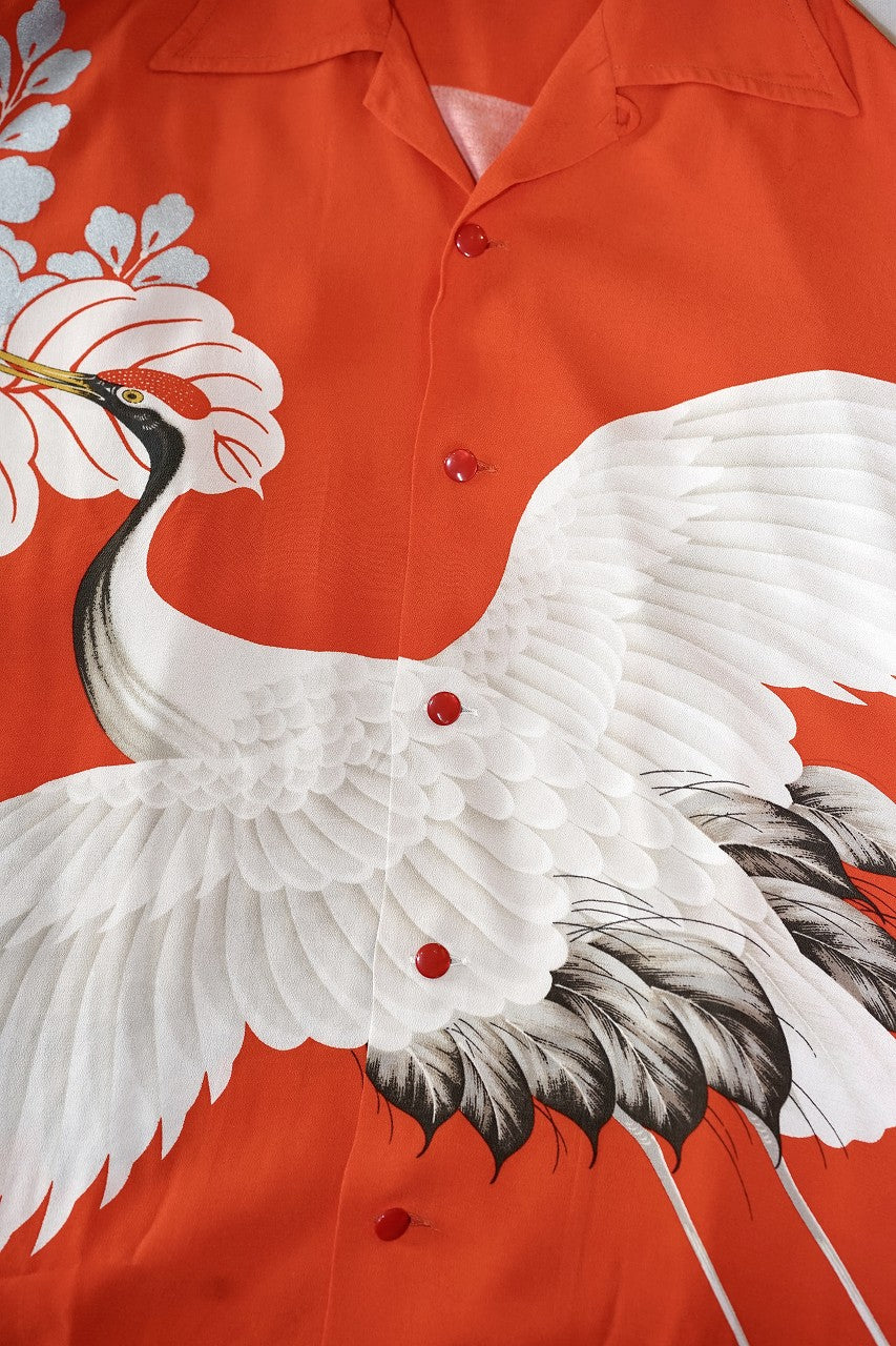 SUN SURF Special Edition (サンサーフ・スペシャルエディション)　半袖ハワイアンシャツ　SS39277　"CRANE FLY AWAY"　レッド