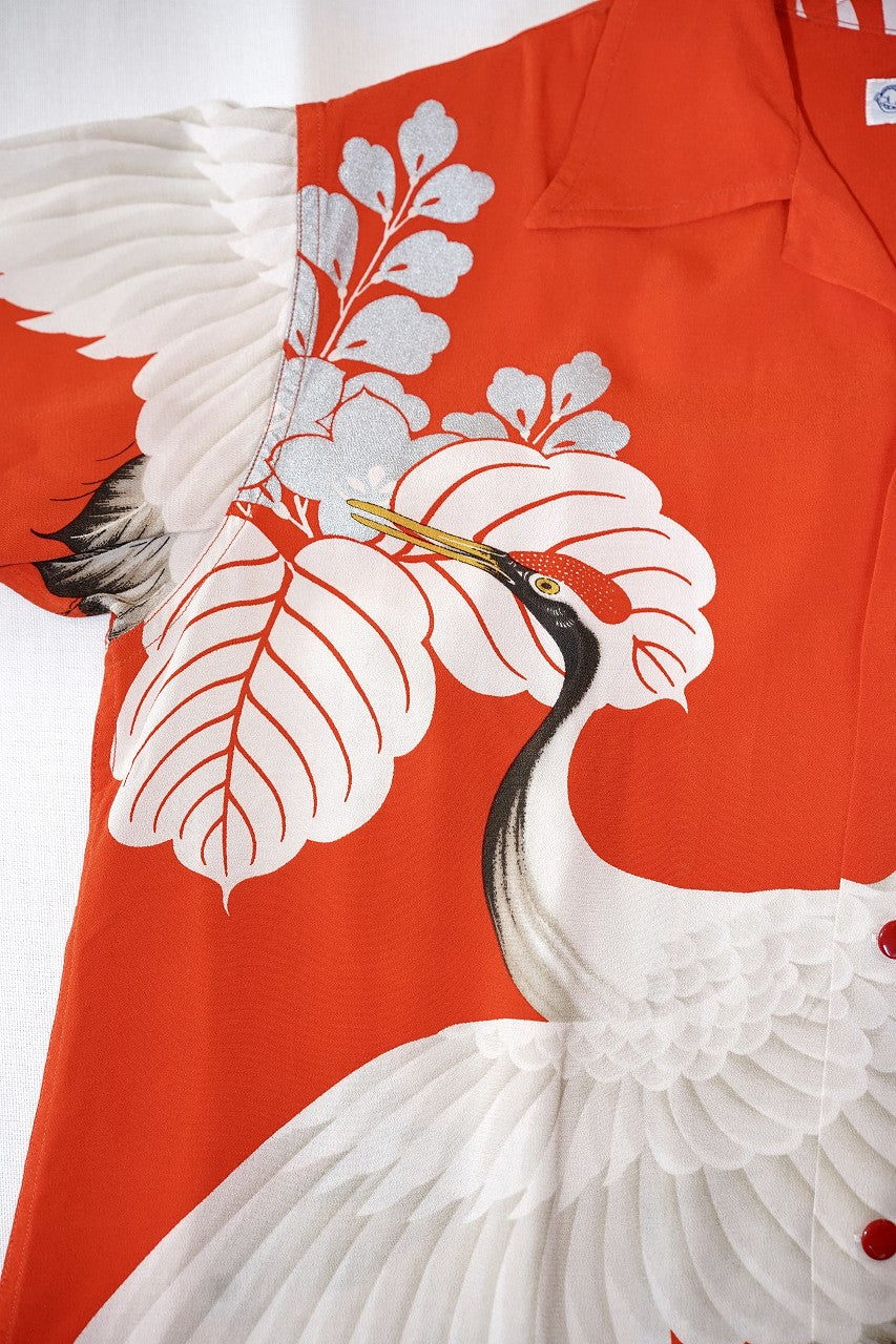 SUN SURF Special Edition (サンサーフ・スペシャルエディション)　半袖ハワイアンシャツ　SS39277　"CRANE FLY AWAY"　レッド