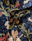 ADJUSTABLE COSTUME (アジャスタブルコスチューム)　半袖オープンカラーシャツ　AS-137　"BEST OF MORRIS IRIS PRINT OPEN SHIRT"　ブルー