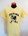 DUBBLE WORKS (ダブルワークス)　半袖Tシャツ　33005-04　"PIG POWER"　ペールイエロー