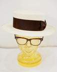 ADJUSTABLE COSTUME (アジャスタブルコスチューム)　ボーターハット (カンカン帽)　AHT-007　"Panama Boater Hat"　ダークブラウン