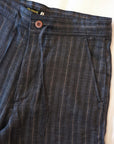 Dapper's (ダッパーズ)　イージーパンツ　1713　"Classical Linen Easy Pants"　ネイビーストライプ