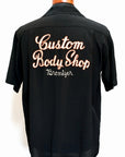 STYLE EYES (スタイルアイズ)　レーヨン・ボウリングシャツ　SE39261　"CUSTOM BODY SHOP"　ブラック