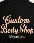 STYLE EYES (スタイルアイズ)　レーヨン・ボウリングシャツ　SE39261　"CUSTOM BODY SHOP"　ブラック