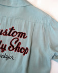 STYLE EYES (スタイルアイズ)　レーヨン・ボウリングシャツ　SE39261　"CUSTOM BODY SHOP"　L.ブルー