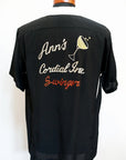 STYLE EYES (スタイルアイズ)　レーヨン・ボウリングシャツ　SE39262　"ANN'S CORDIAL INN"　ブラック