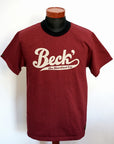 DELUXEWARE (デラックスウエア)　半袖Tシャツ　DXT-2404　"BECK"　クリムゾンレッド
